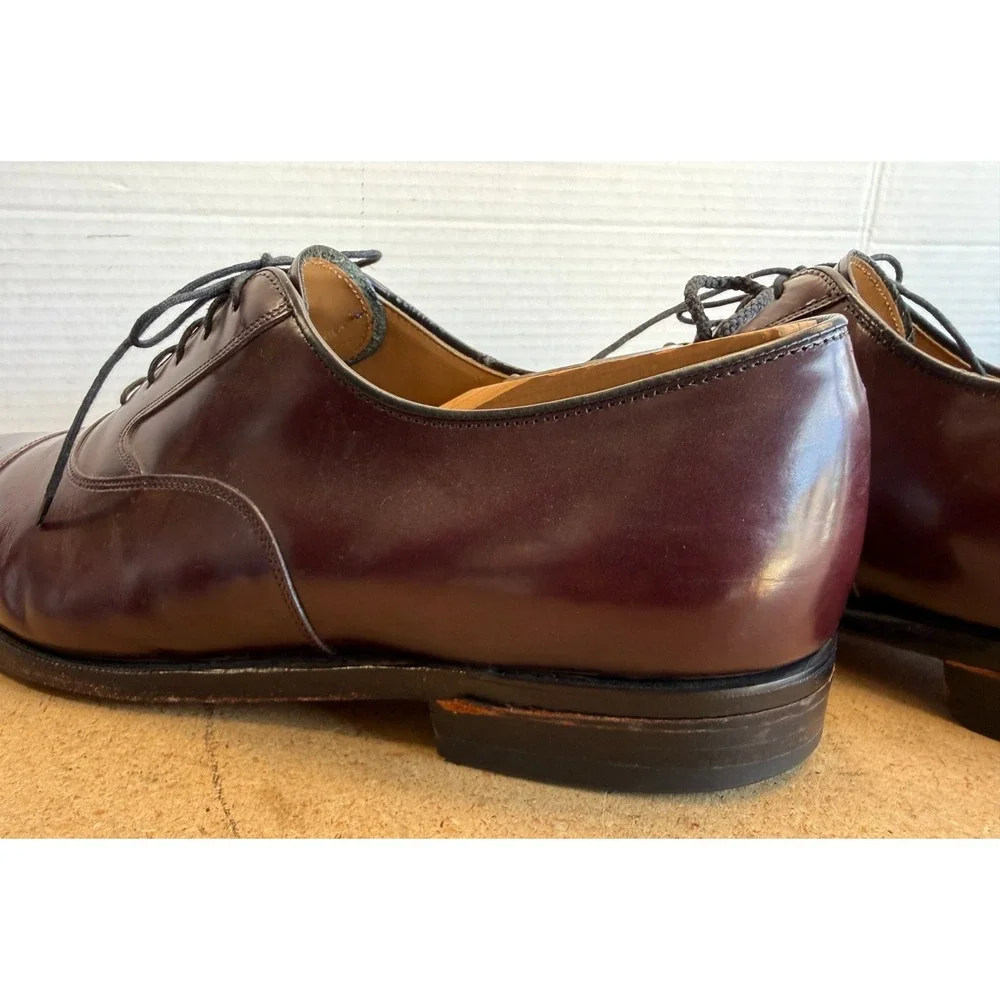 Johnston‎ & Murphy Men's Burgundy Leather Cap Toe Oxfords 12 D/B 24-93120